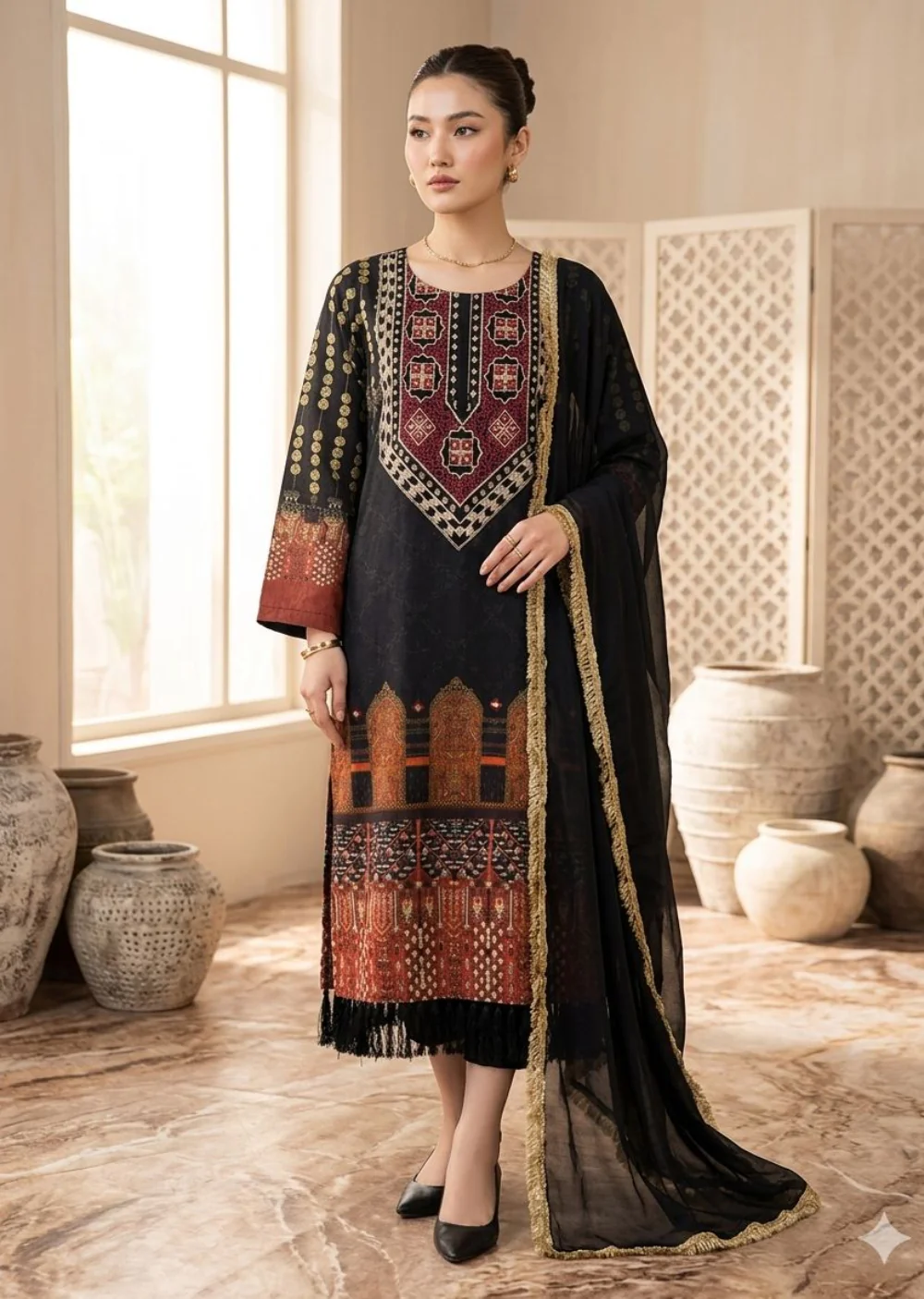 SN64 - Readymade - 3 Piece Lawn Cotton Outfit