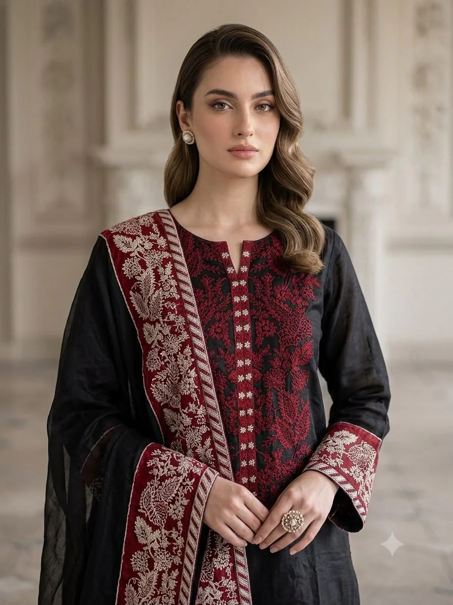 SN73 - Readymade - 3 Piece Lawn Outfit - Image 4