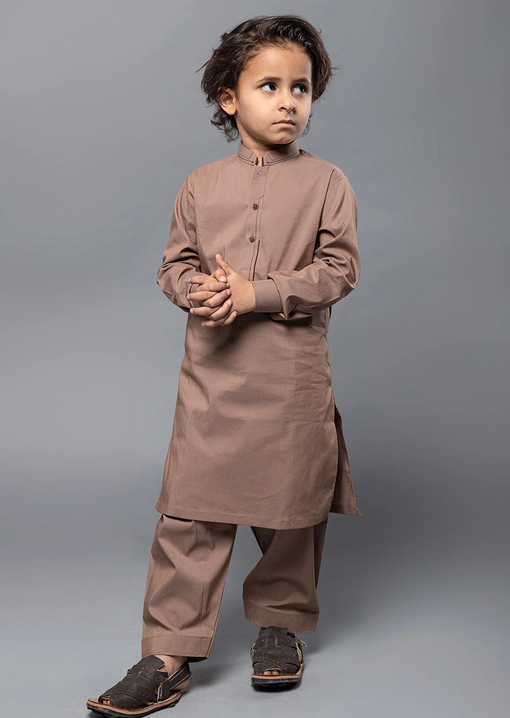 SPL2008 Readymade Brown Kurta Shalwar