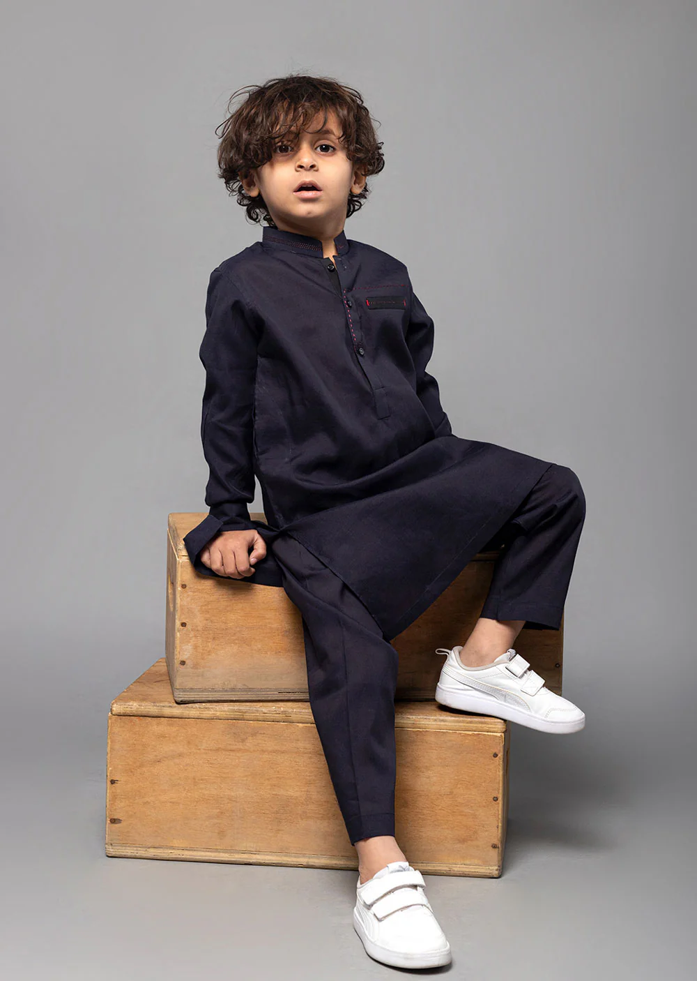 SPL2014 Readymade Blue Kurta Pajama - Image 2
