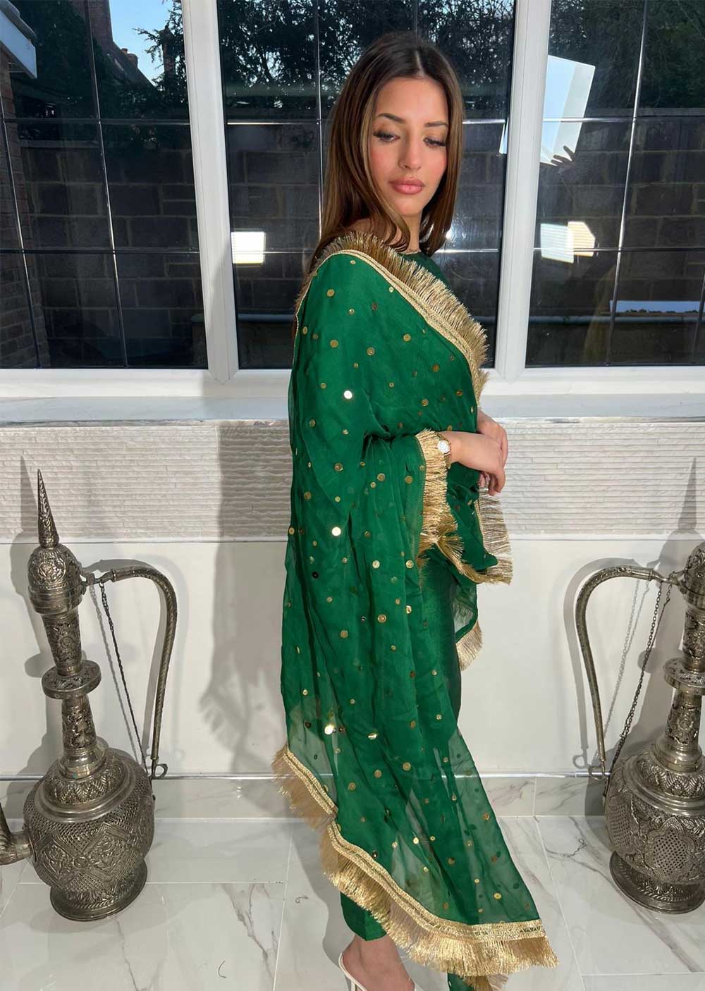 SRB105 - SADA BAKSH -Green Sehrish.B Designer MUMMY N ME - Image 9