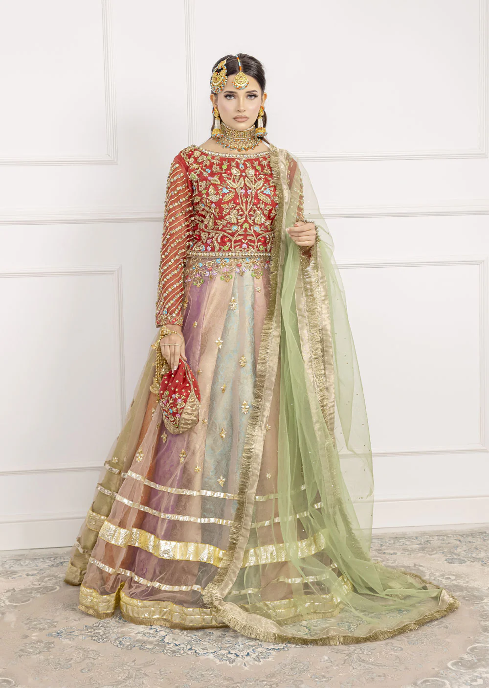 SRB1201 - Alamzeb - Multi Colour Sehrish.B Designer - Image 7
