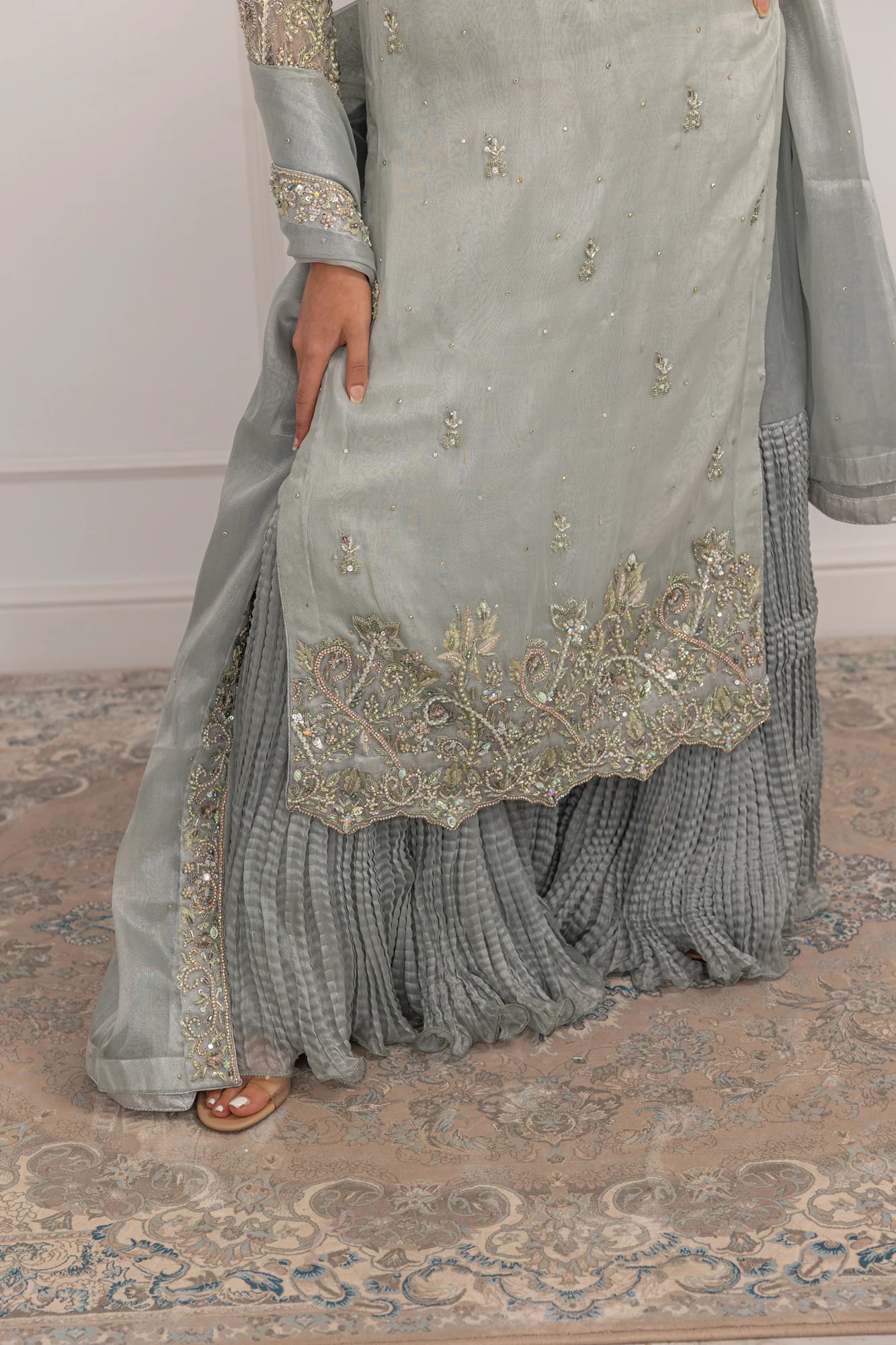 SRB1212 - Saboor - Grey Sehrish.B Designer - Image 3