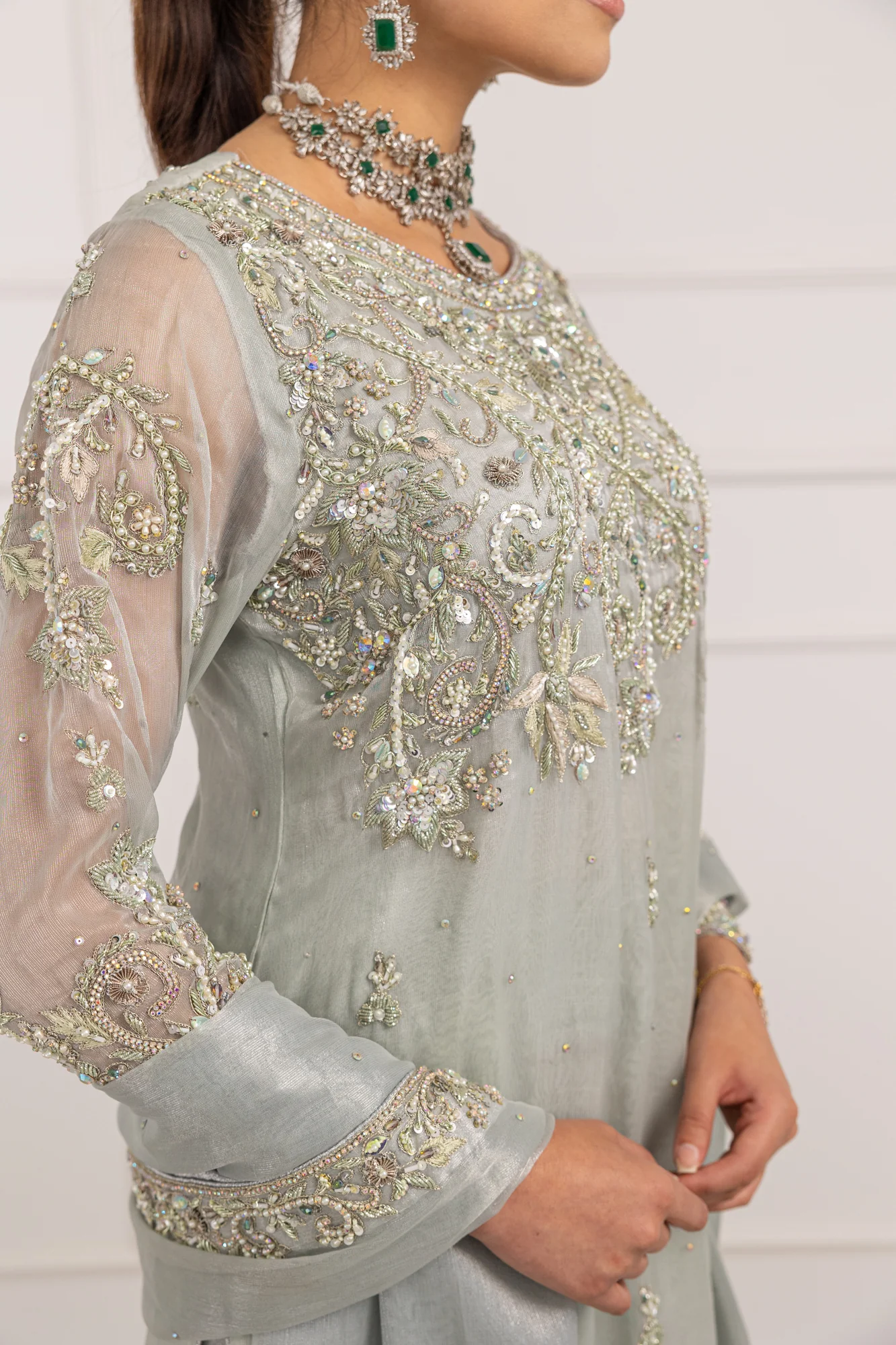 SRB1212 - Saboor - Grey Sehrish.B Designer - Image 4