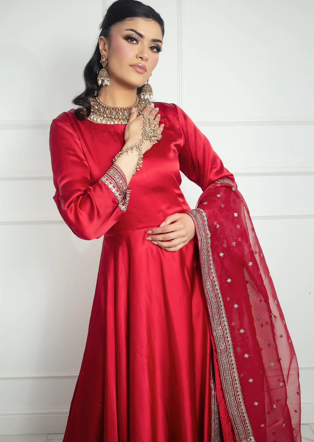 SRB1217 - Silk - Red- Sehrish.B Designer - Image 11