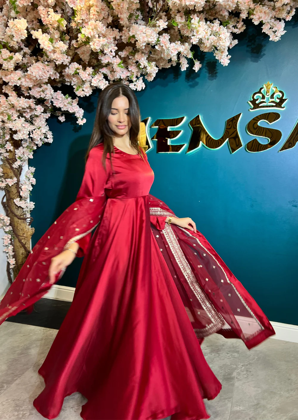 SRB1217 - Silk - Red- Sehrish.B Designer - Image 6