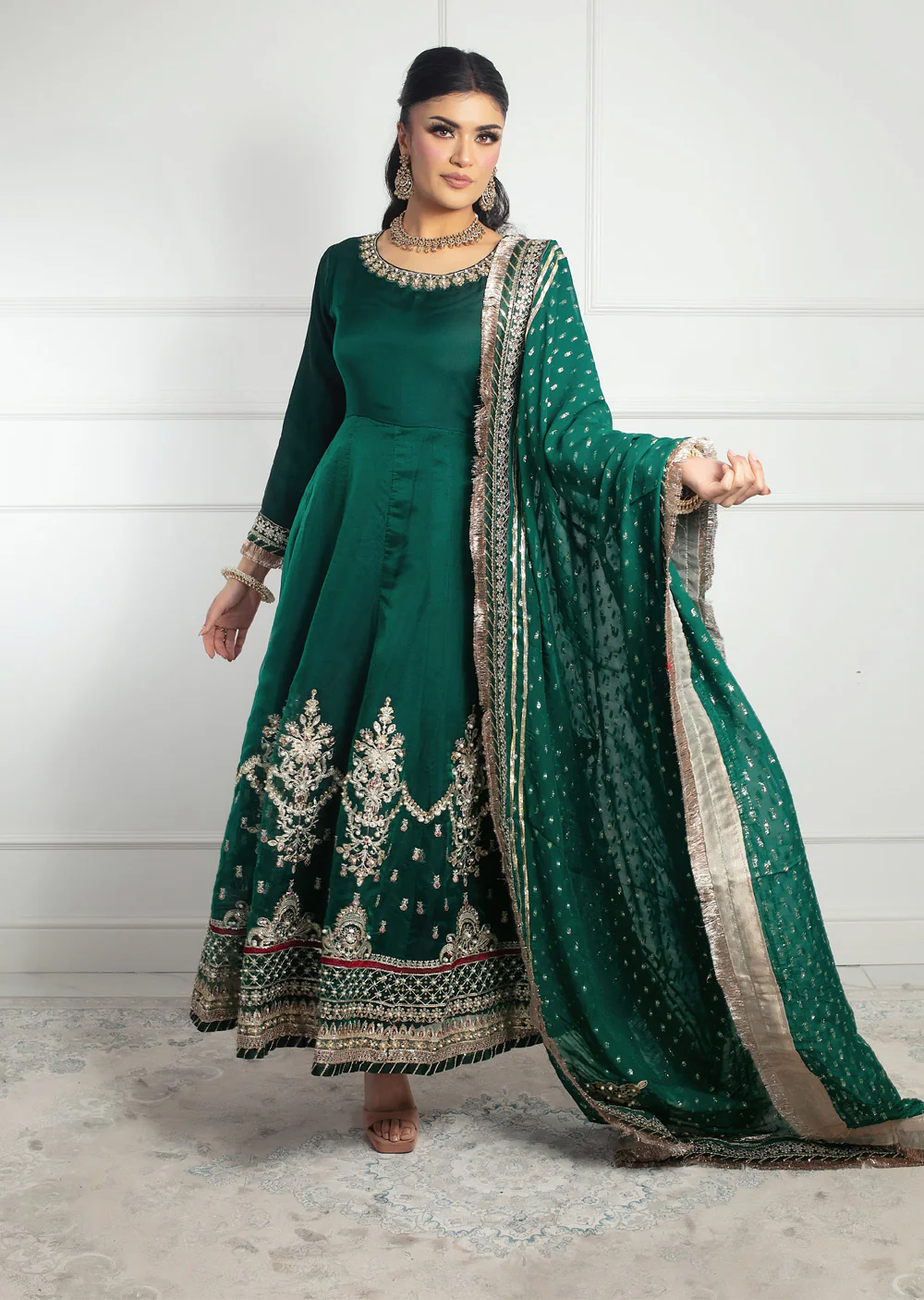 SRB1222 - Noor Bano - Green- Sehrish.B Designer