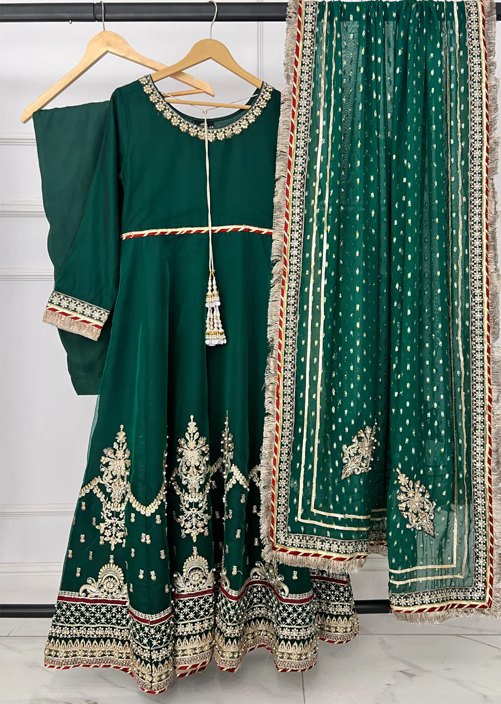 SRB1222 - Noor Bano - Green- Sehrish.B Designer - Image 5