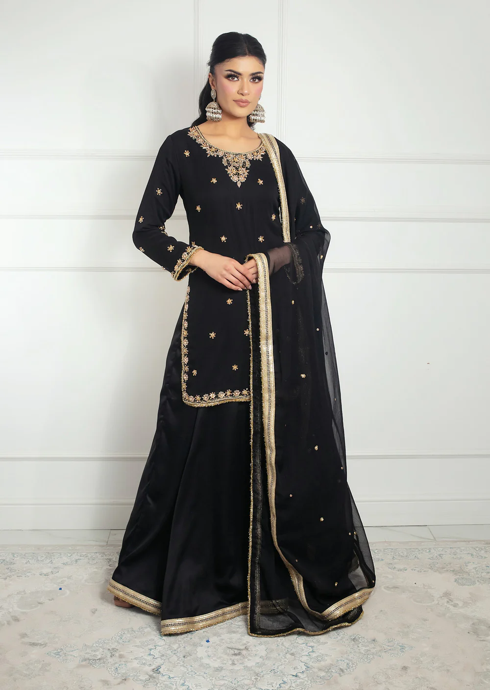 SRB1316 - Hamsha - black- Sehrish.B Designer