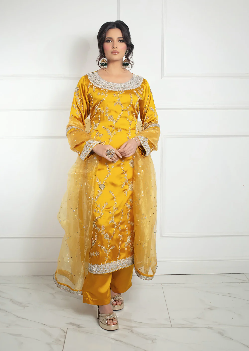 SRB1320 - Yellow - Readymade - Sehrish.B Designer - Image 2