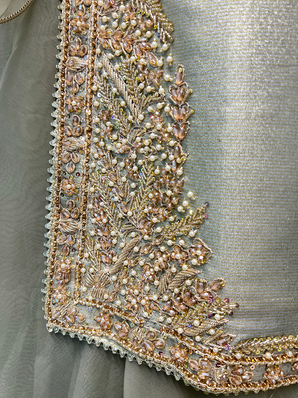 SRB1408 - Saiyaara - Sage Green Sehrish B Designer - Image 13