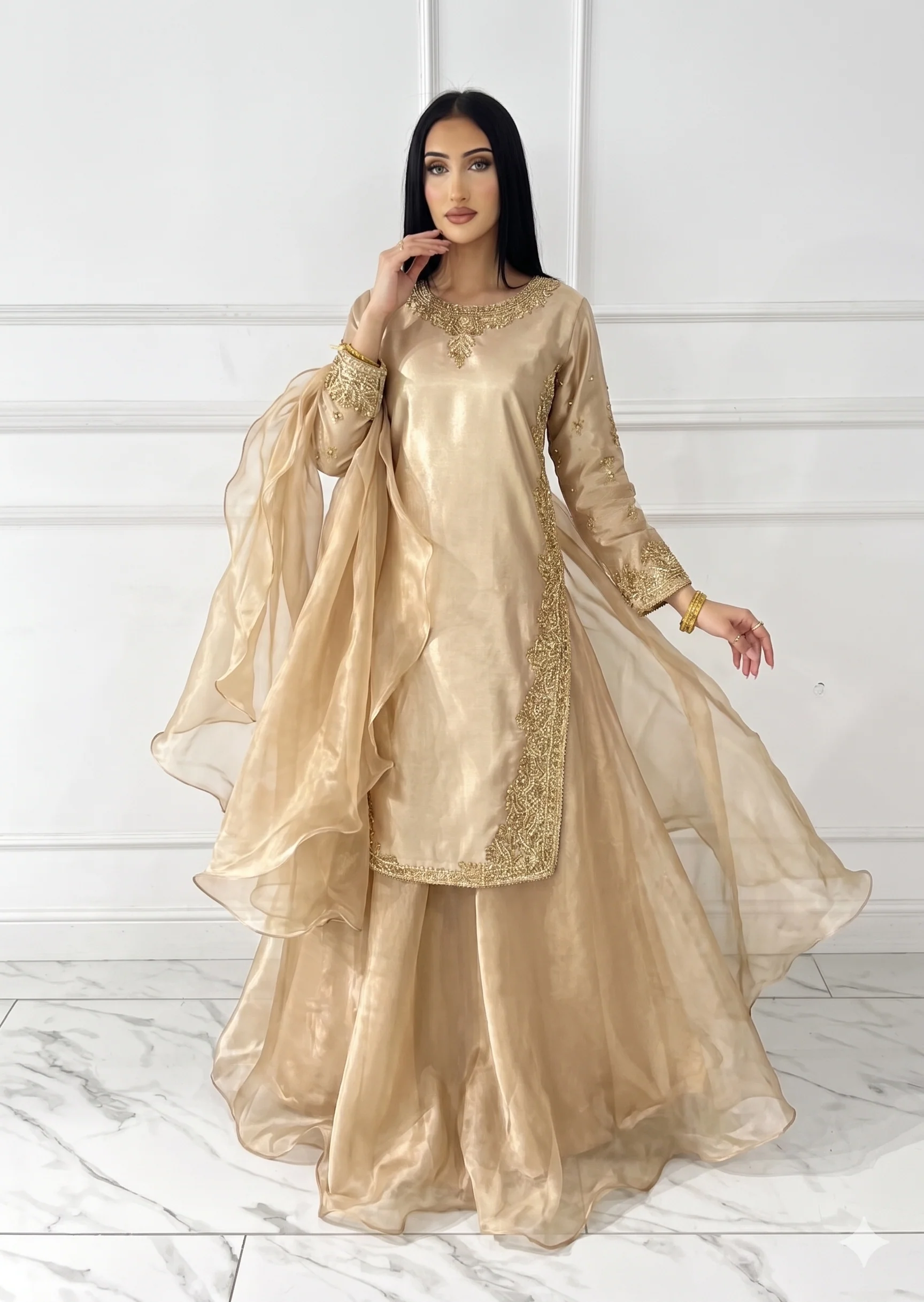 SRB1408 - Saiyaara - Sage Green Sehrish B Designer - Image 2