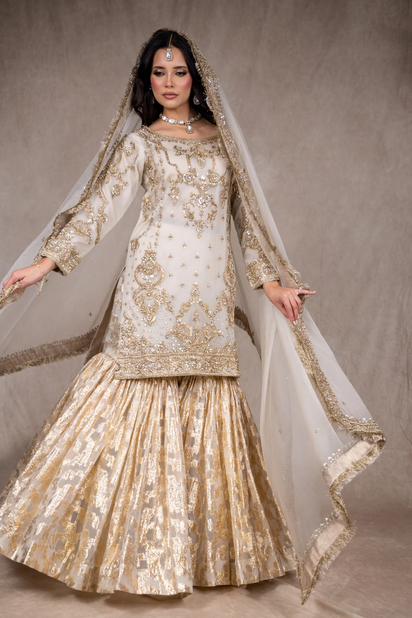 SRB2625 - Ivory -  Sehrish B Formals - Image 4