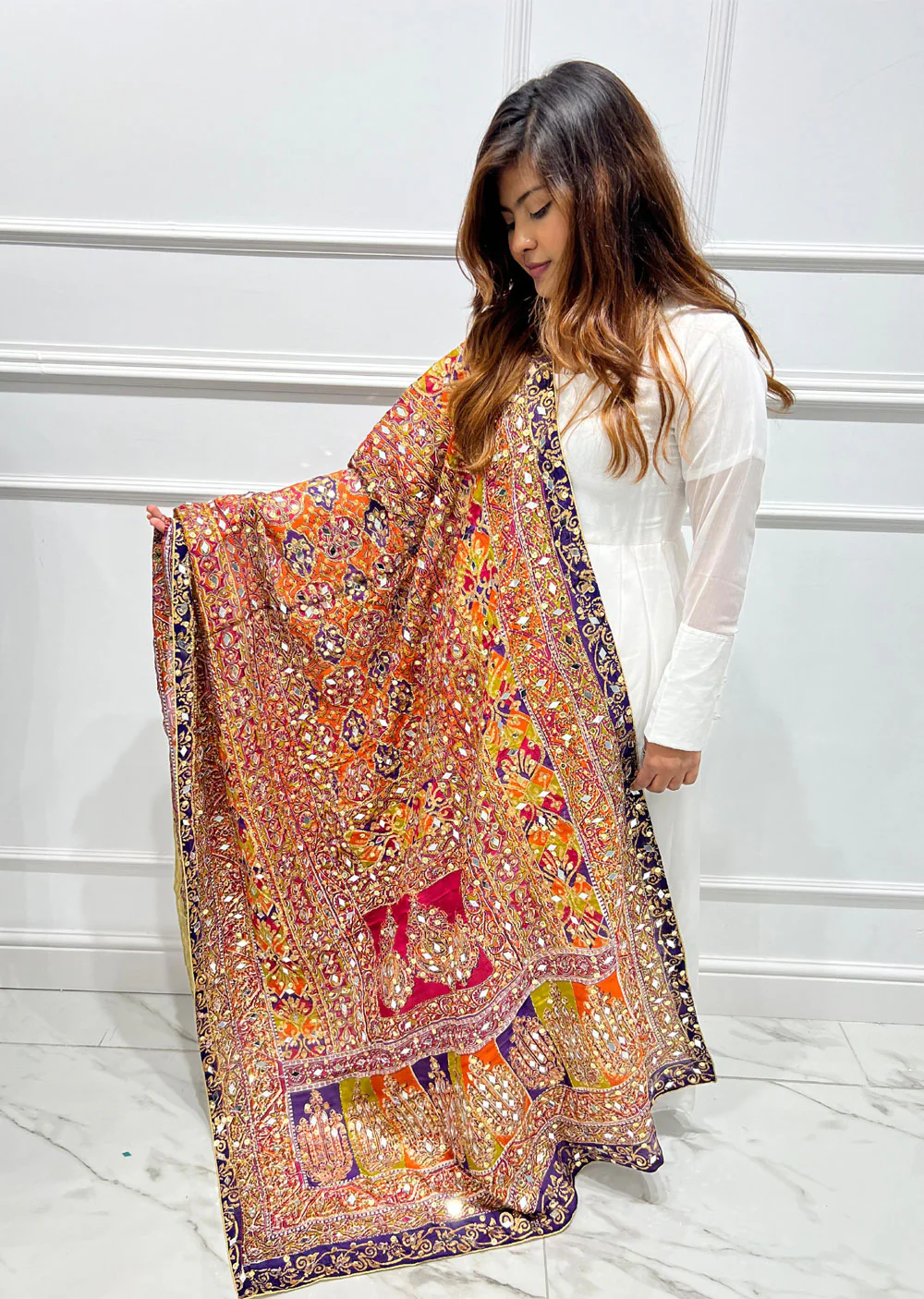 SRB3104 Silk Wedding Duppatta by Sehrish B - Image 2