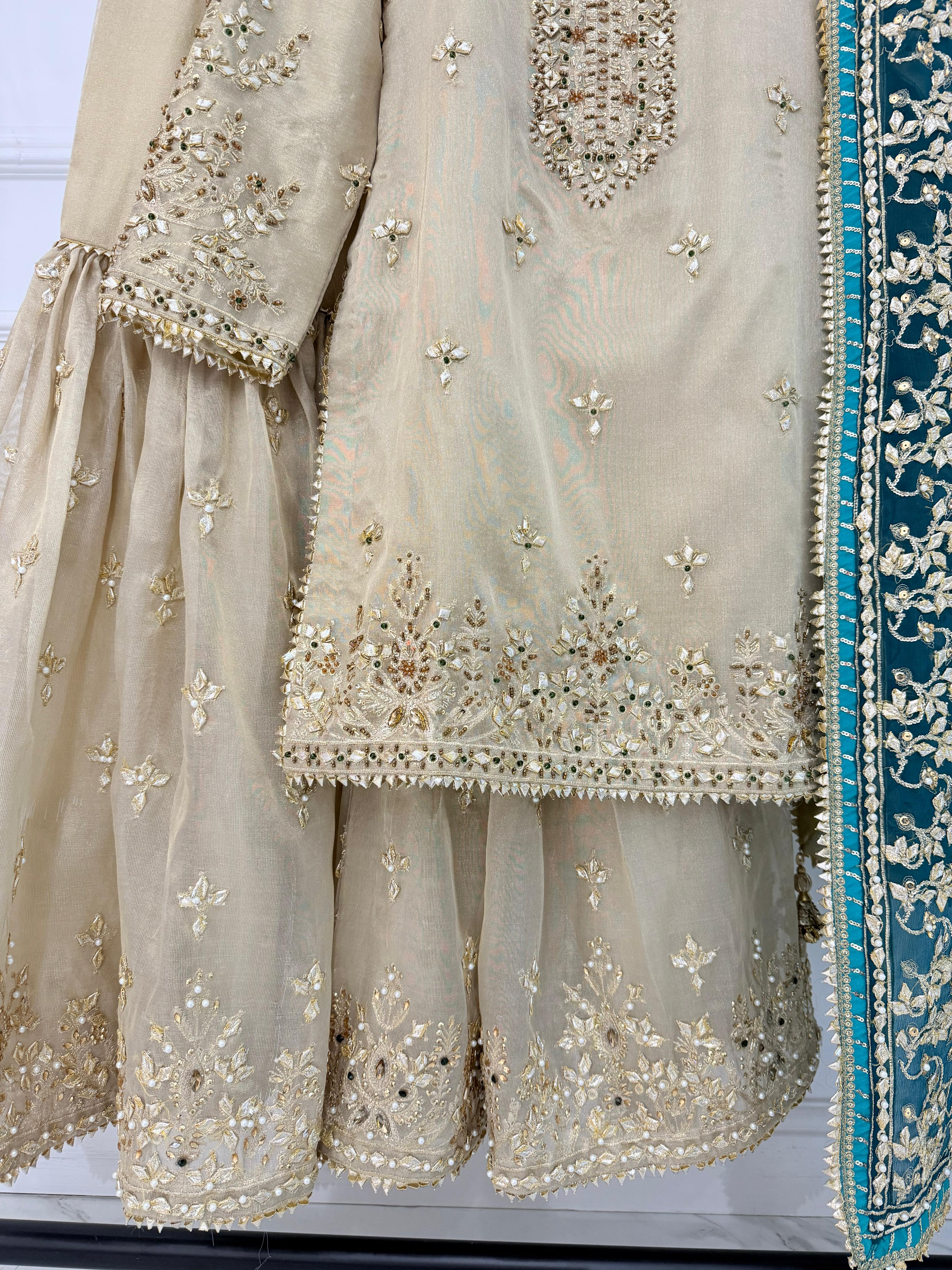 SRB3235 - Gold/Green - Sehrish B Design 2025 - Image 5