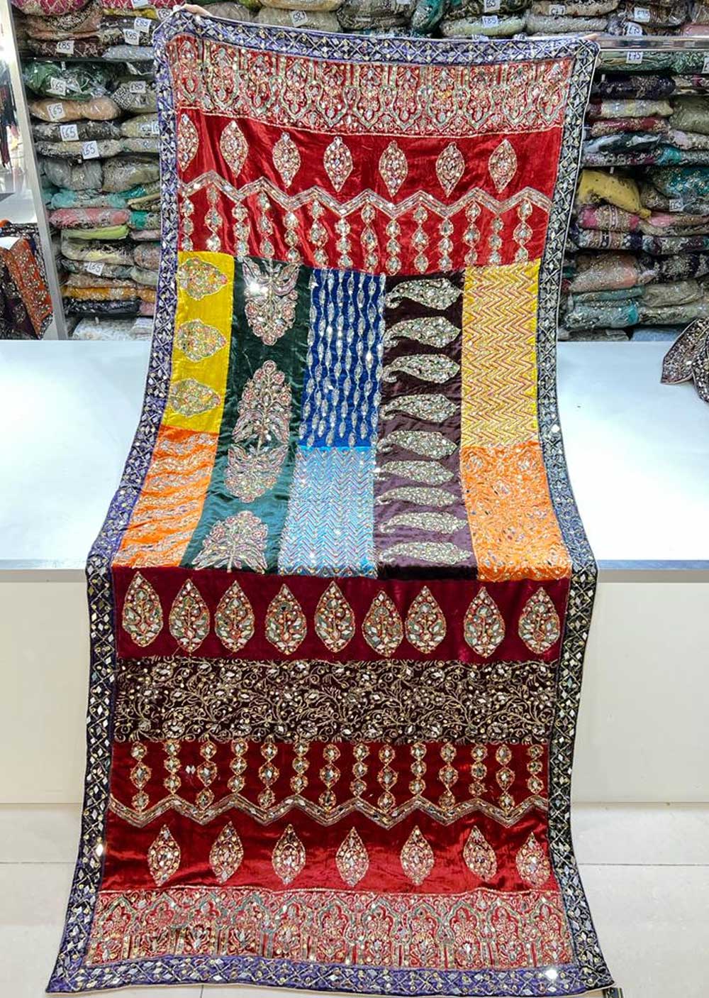 SRB602 Velvet Wedding Shawl by Sehrish B