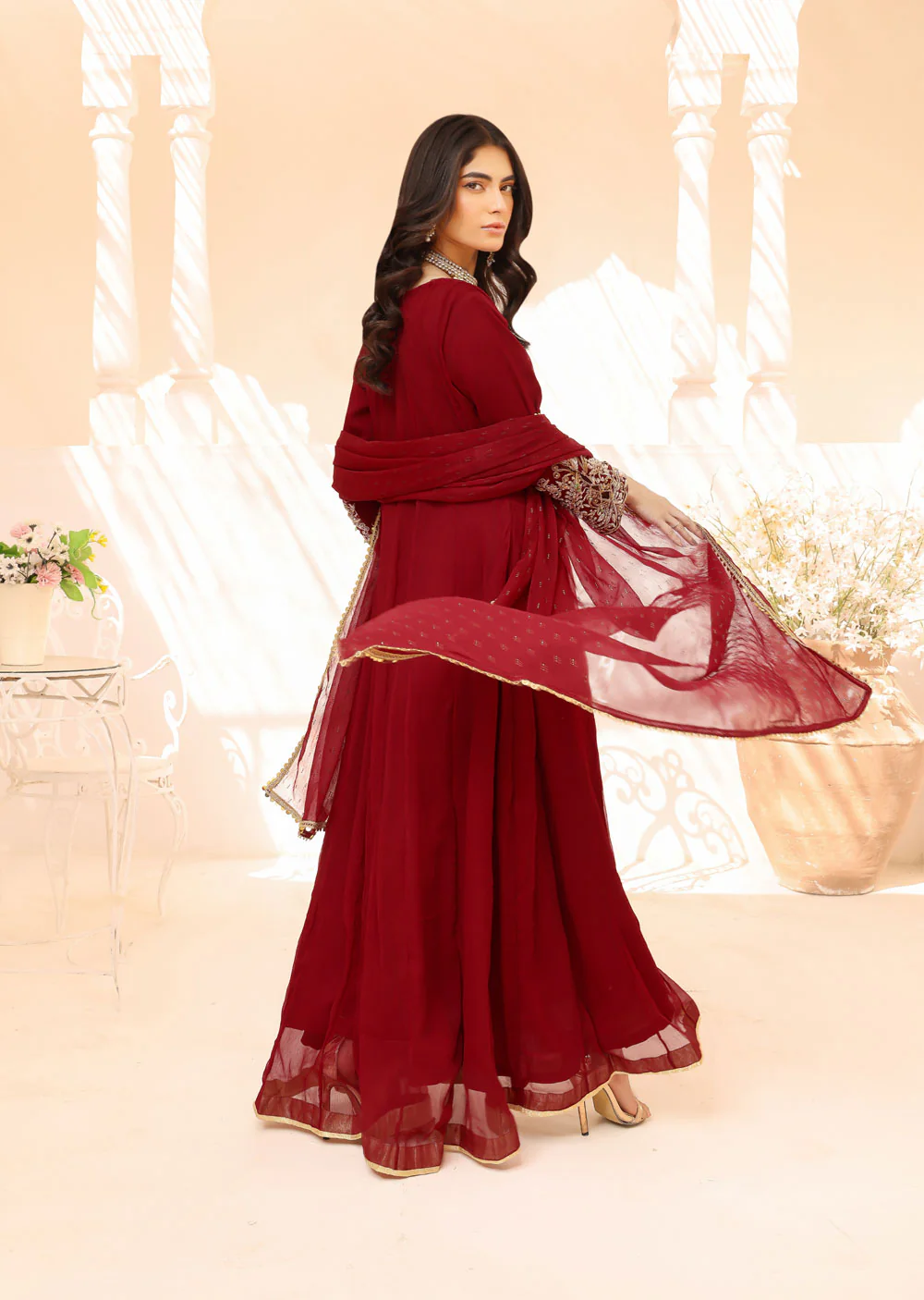 SRB902 Lareza Maroon Maxi by Sehrish B - Image 2