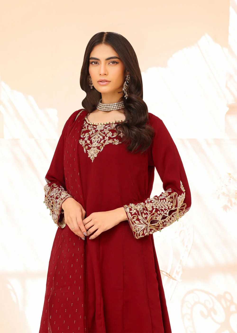 SRB902 Lareza Maroon Maxi by Sehrish B - Image 3