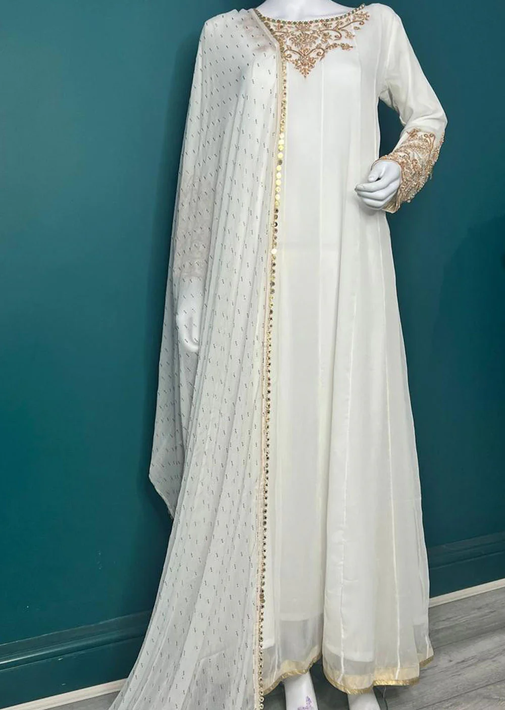 SRB902 Lareza White Maxi by Sehrish B - Image 3