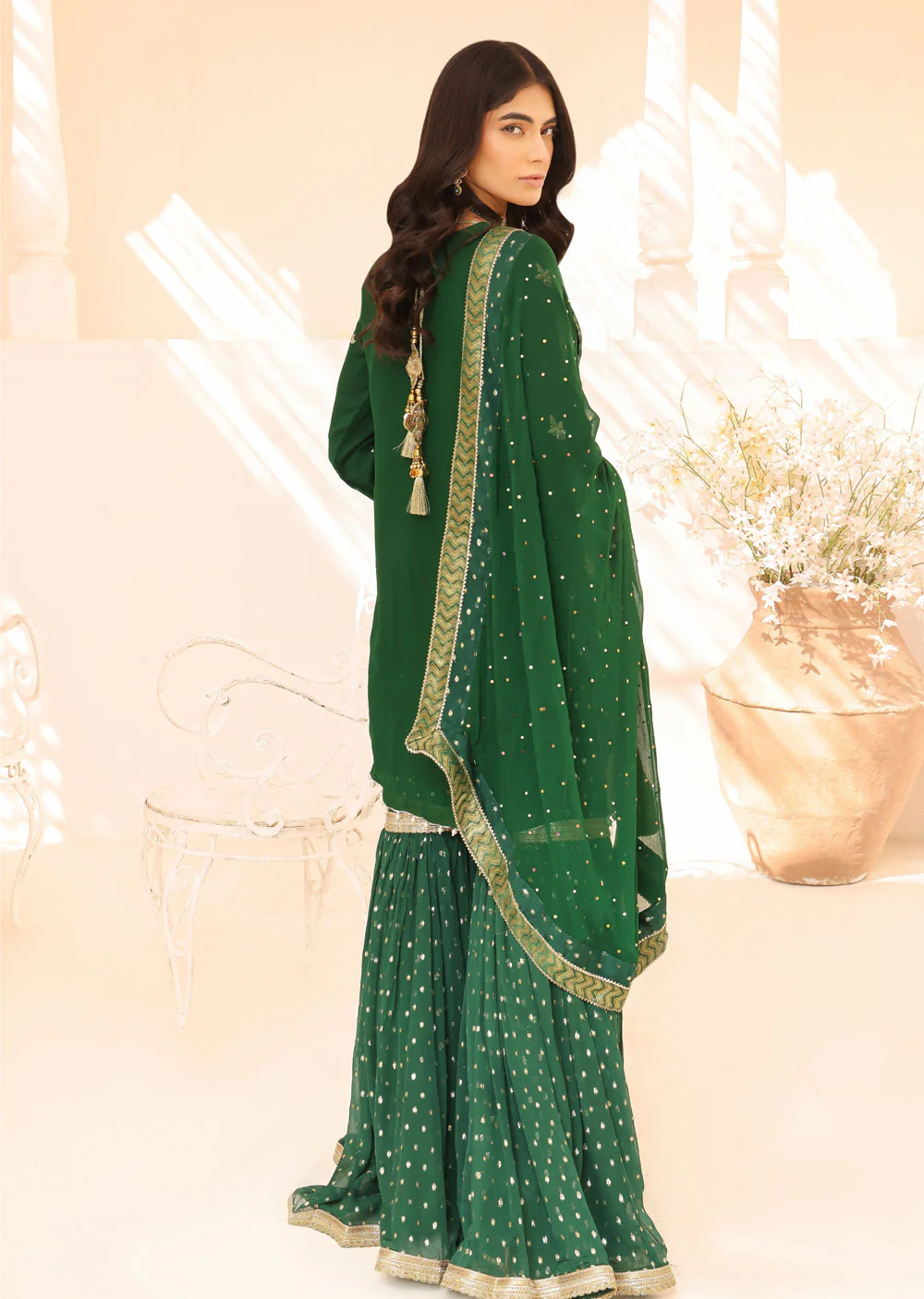 SRB904 Zubaan Green Ghararah Outfit by Sehrish B - Image 3