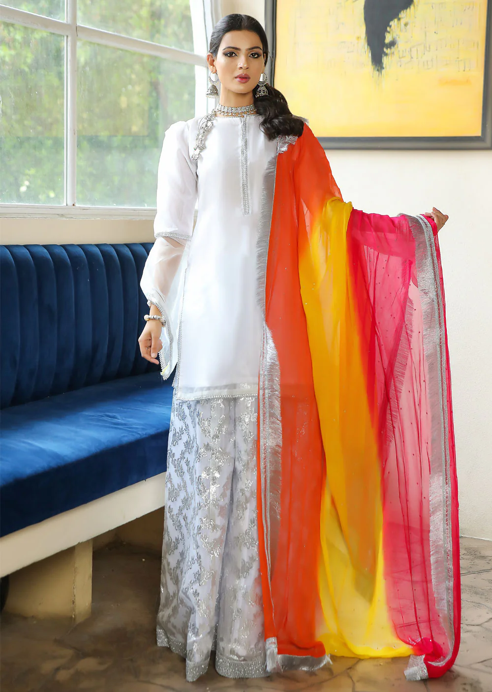 SRB9943 - Rangoli - White Sehrish.B Designer