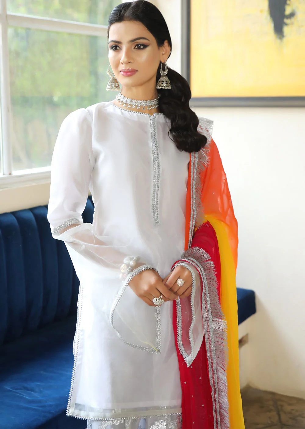 SRB9943 - Rangoli - White Sehrish.B Designer - Image 3