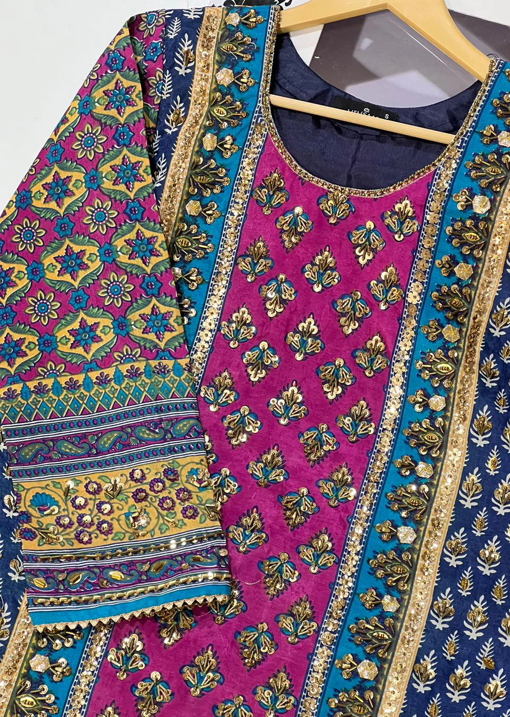 SSMR801 Bandani Sehrish B Mirror Work Suit - Image 3