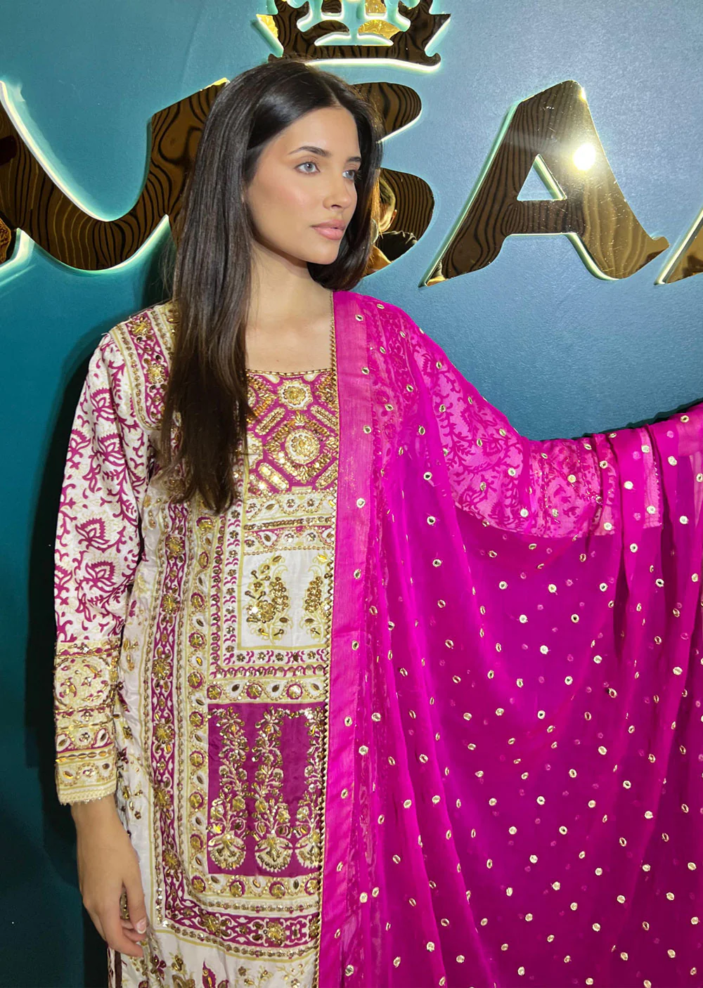 SSMR804 Bandani Sehrish B Mirror Work Suit - Image 6