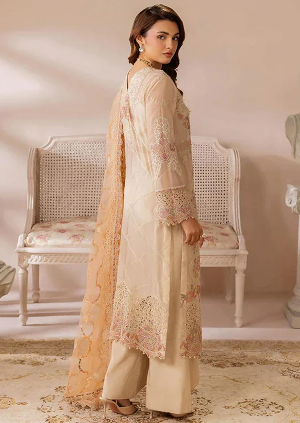 ST-102 - SATANGI Embroidered Ramsha Chiffon - Image 2