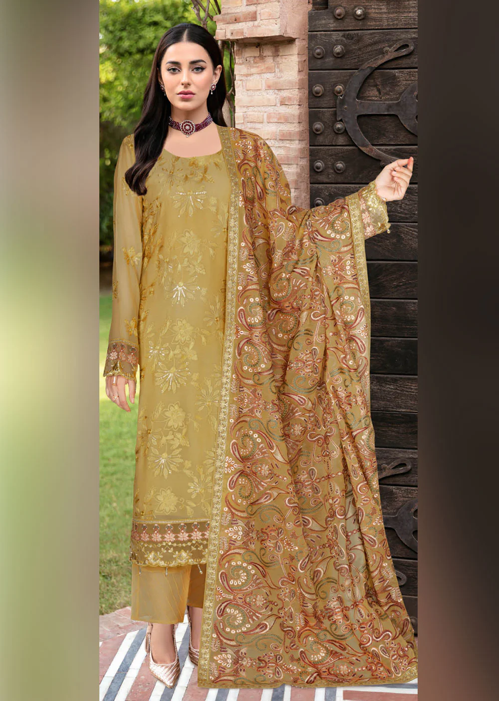 TA-101-F- Readymade - Ramsha Chiffon Suit 2024