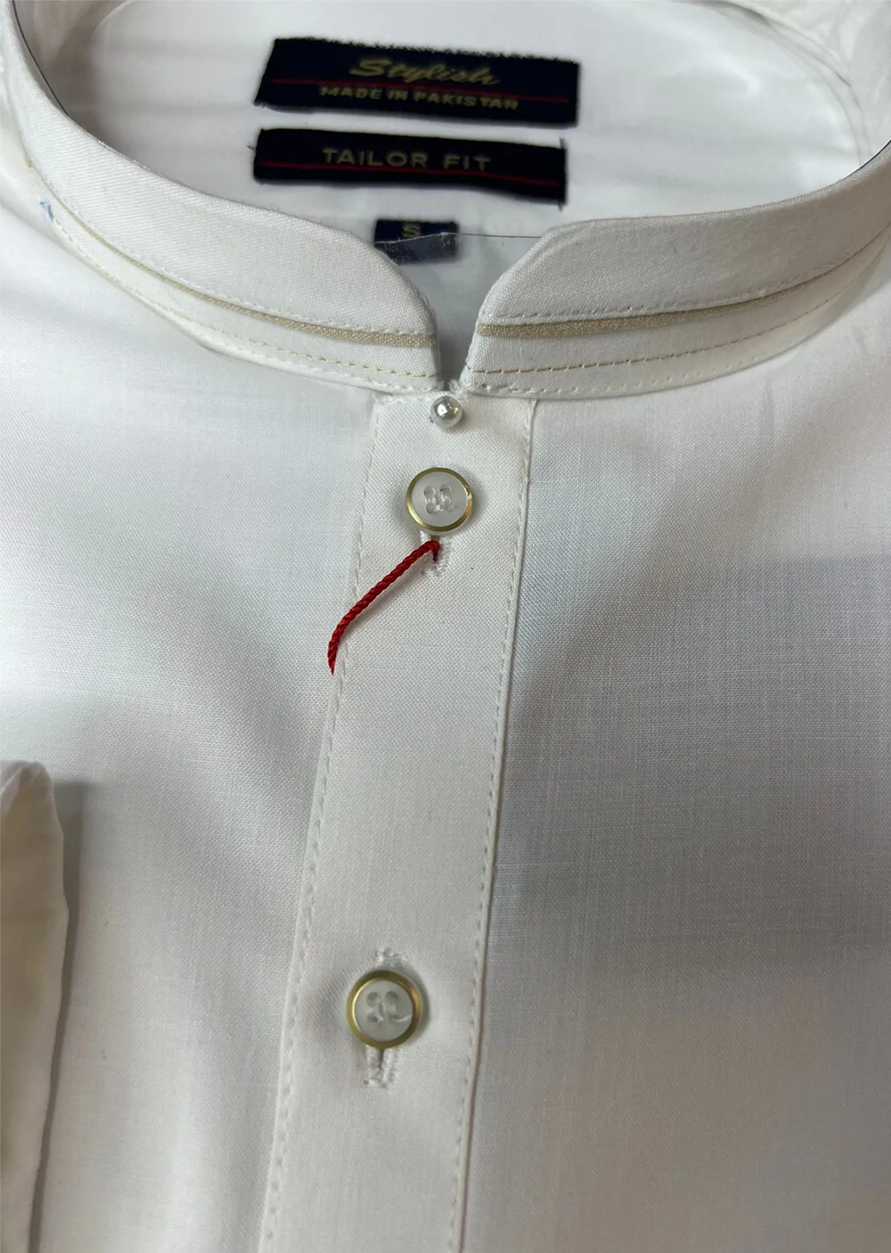 TF-1107 Mens Off White Kameez Trouser suit - Image 2