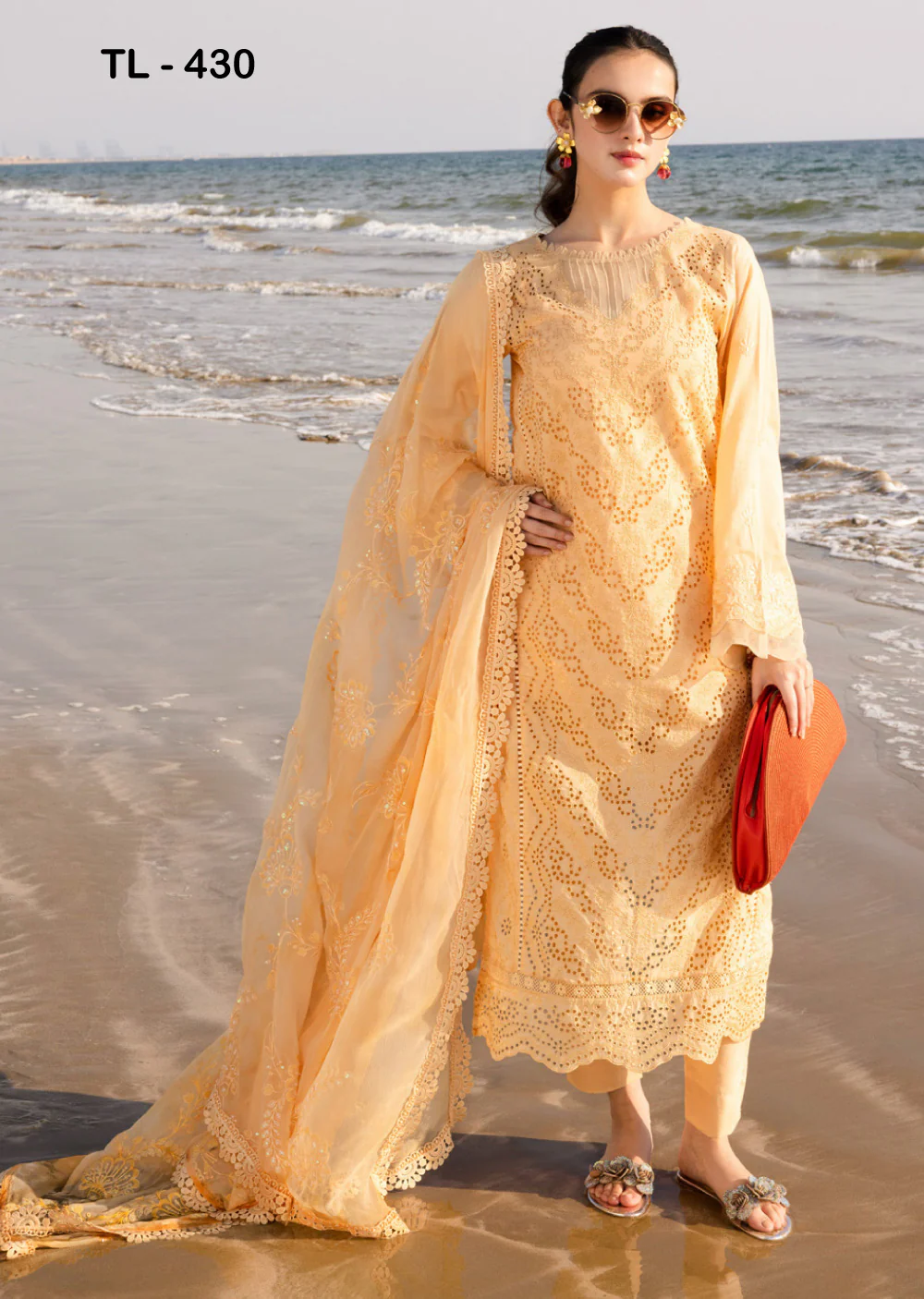 THZ-430 - Readymade - Tehzeeb Chickenkari Lawn Collection 2025