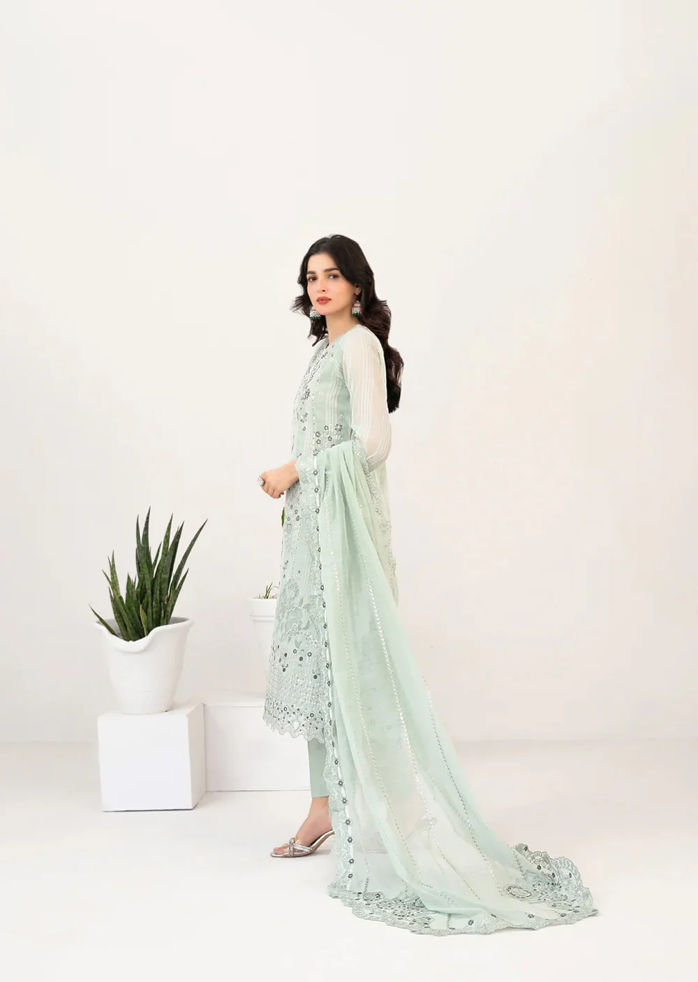 TWD-2684 MOONIC Digital Printed Fancy Lawn 3-Piece Suit - Image 2