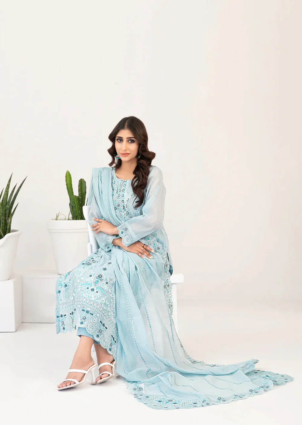 TWD-2687 MOONIC Digital Printed Fancy Lawn 3-Piece Suit - Image 3
