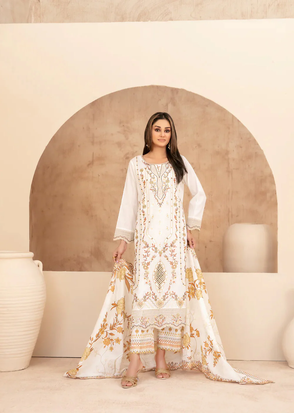 TWD-3677 ECHO Digital Printed Fancy Lawn 3-Piece Suit