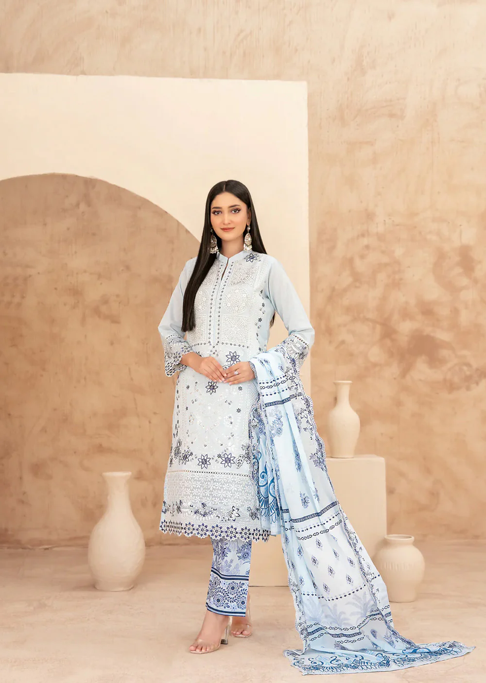 TWD-3678 ECHO Digital Printed Fancy Lawn 3-Piece Suit