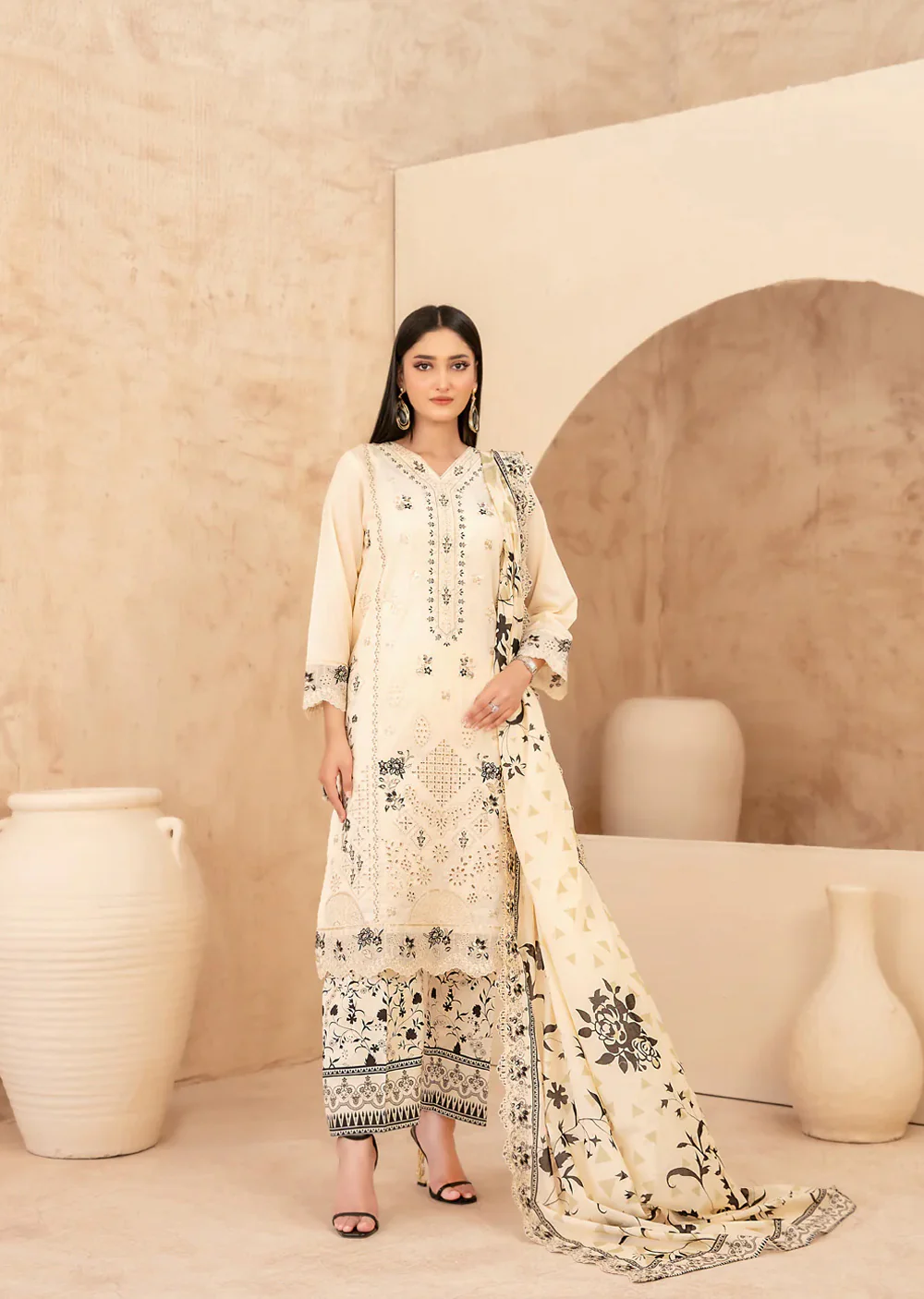 TWD-3681 ECHO Digital Printed Fancy Lawn 3-Piece Suit