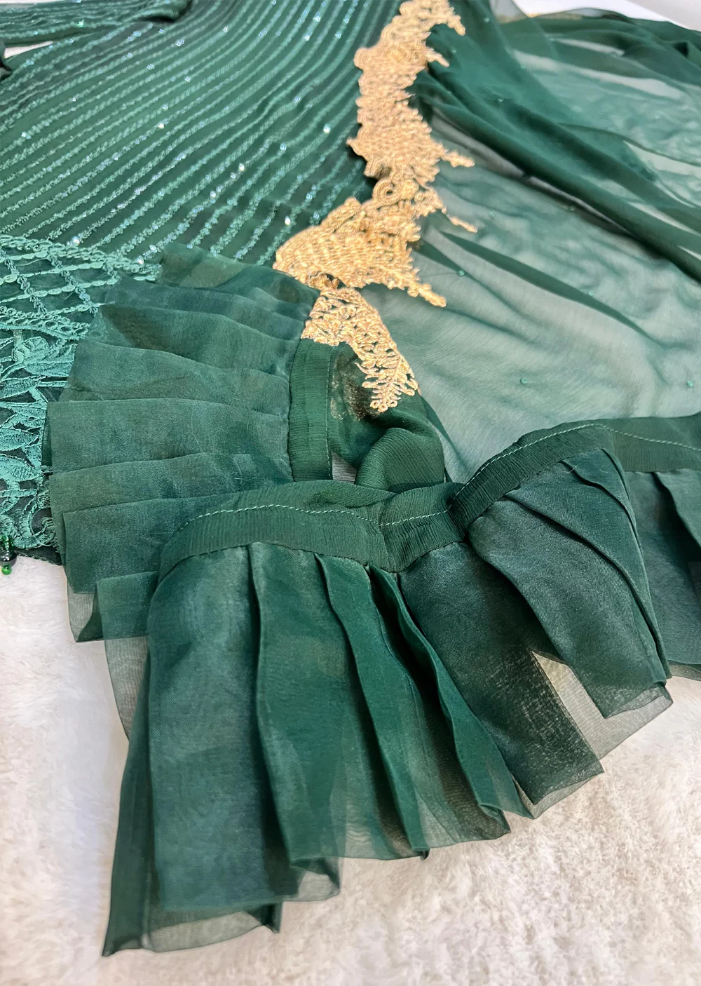 UMR901 Rixos - Green Memsaab Formal Chiffon Suit - Image 3