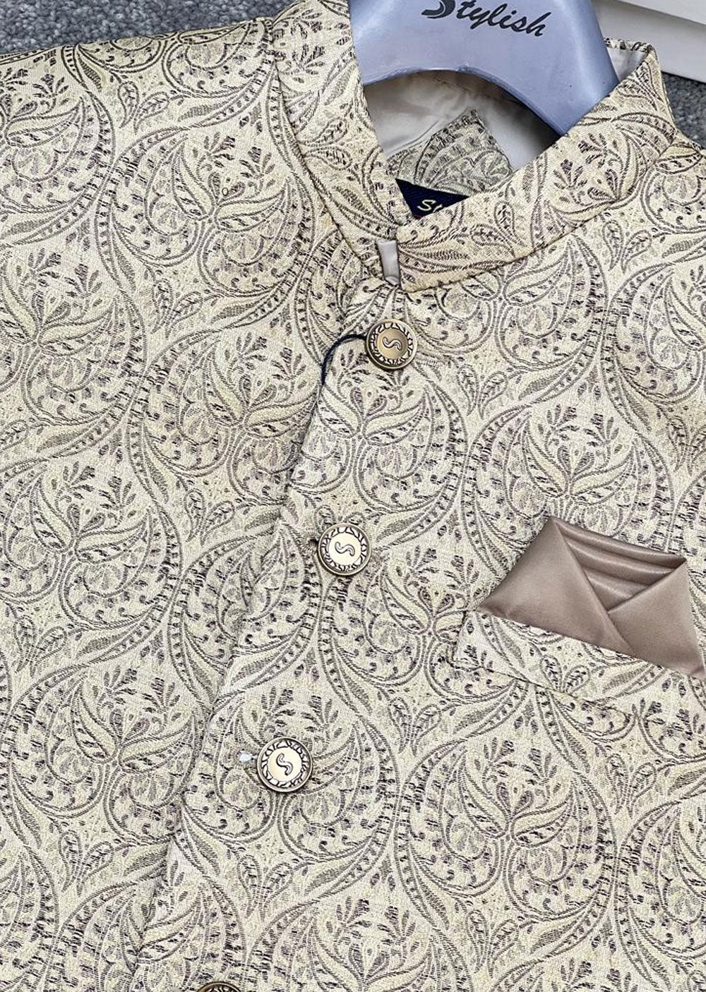 HM-18 Mens Premium Gold Waist Coat - Image 4