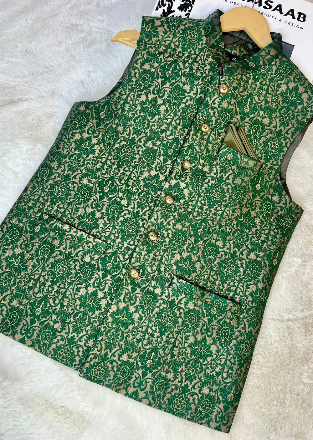 W-2249 Mens Premium Jammawar Waistcoat