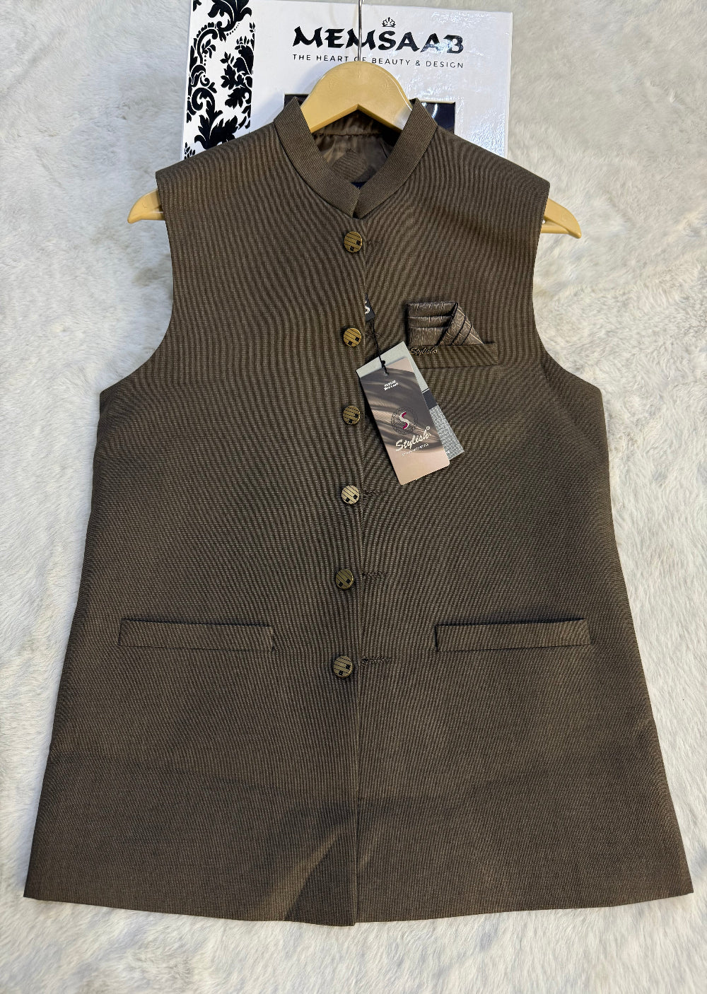W-2756 - Brown - WAISTCOAT SUITING