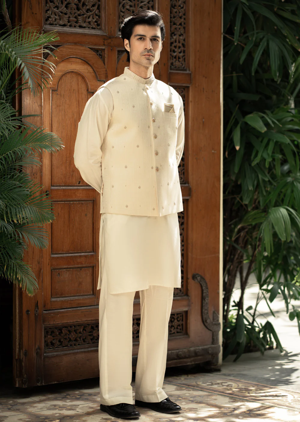 W-2806- Readymade Maysori Fabric Full Embroidery Waistcoat - Image 6