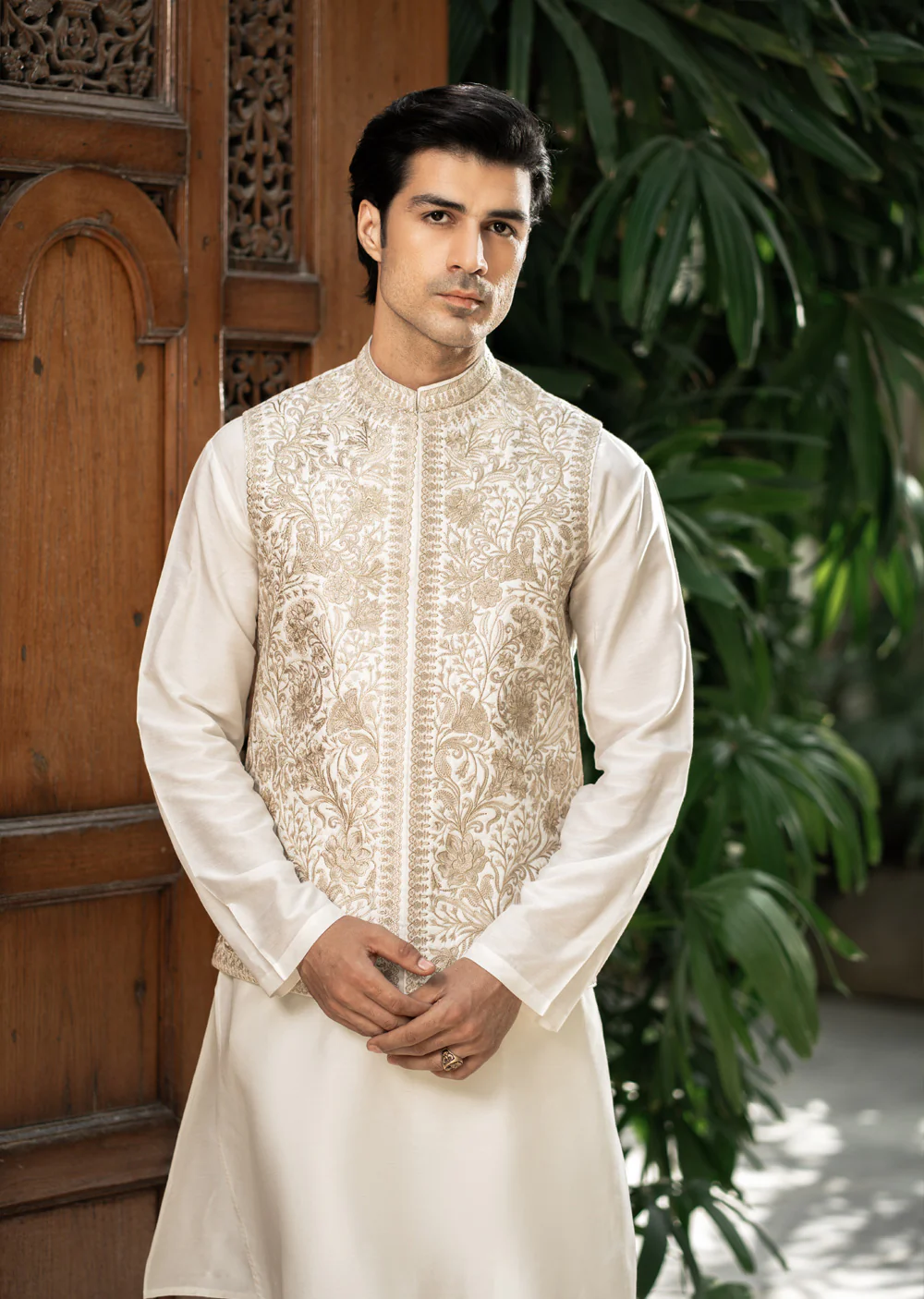 W-2997 - Readymade Maysori Fabric Full Embroidery Waistcoat - Image 2