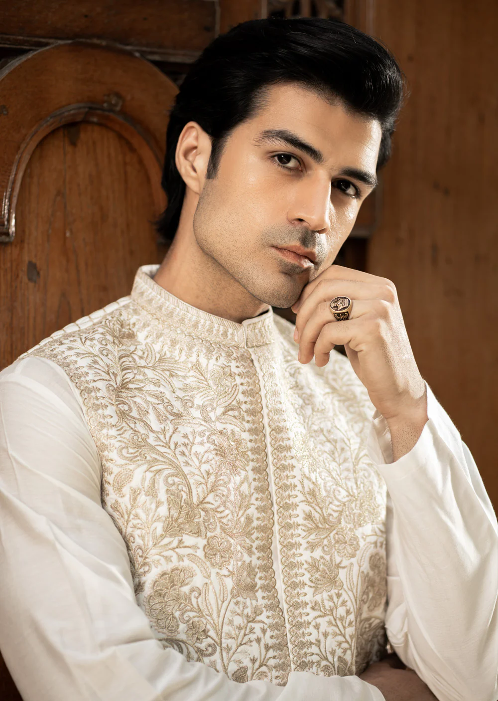 W-2997 - Readymade Maysori Fabric Full Embroidery Waistcoat - Image 3