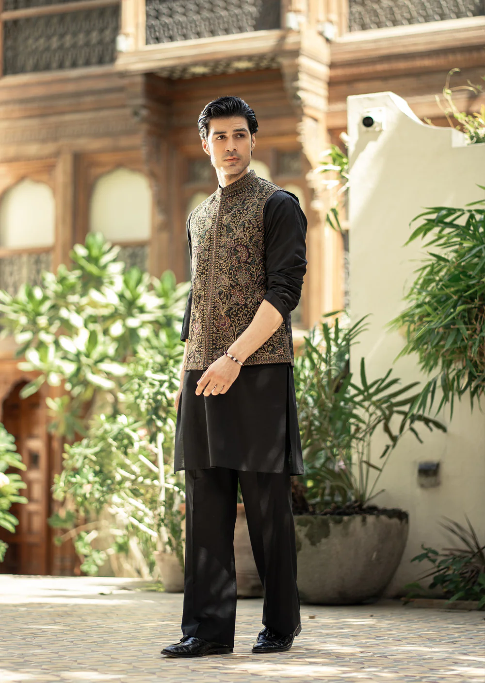 W-2998 - Readymade Maysori Fabric Full Embroidery Waistcoat - Image 2
