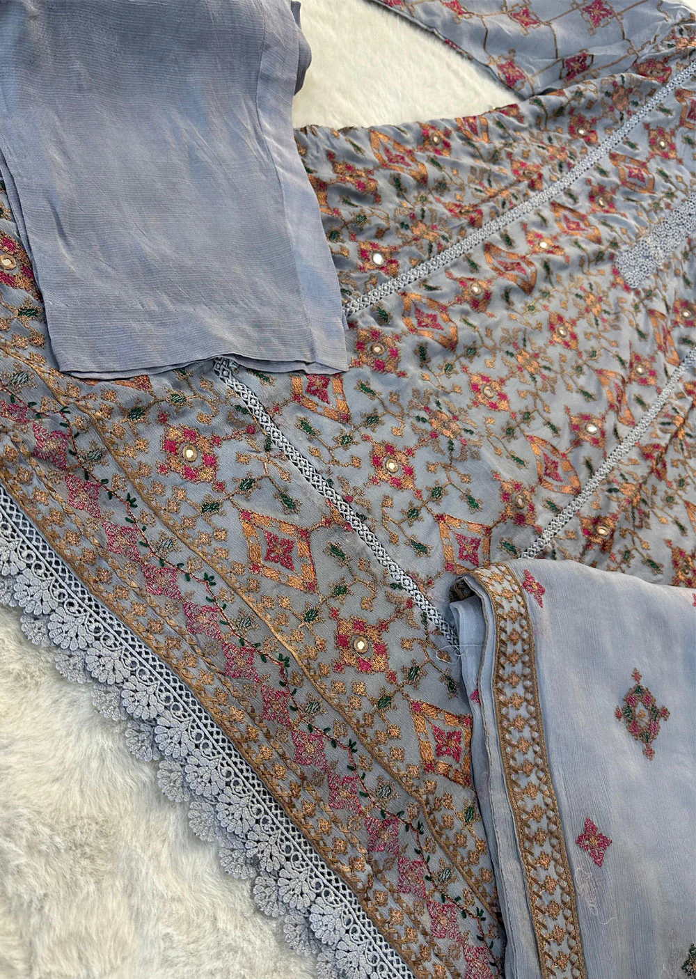 WA-360-G -Grey Readymade - Ramsha Suit 2024 - Image 2