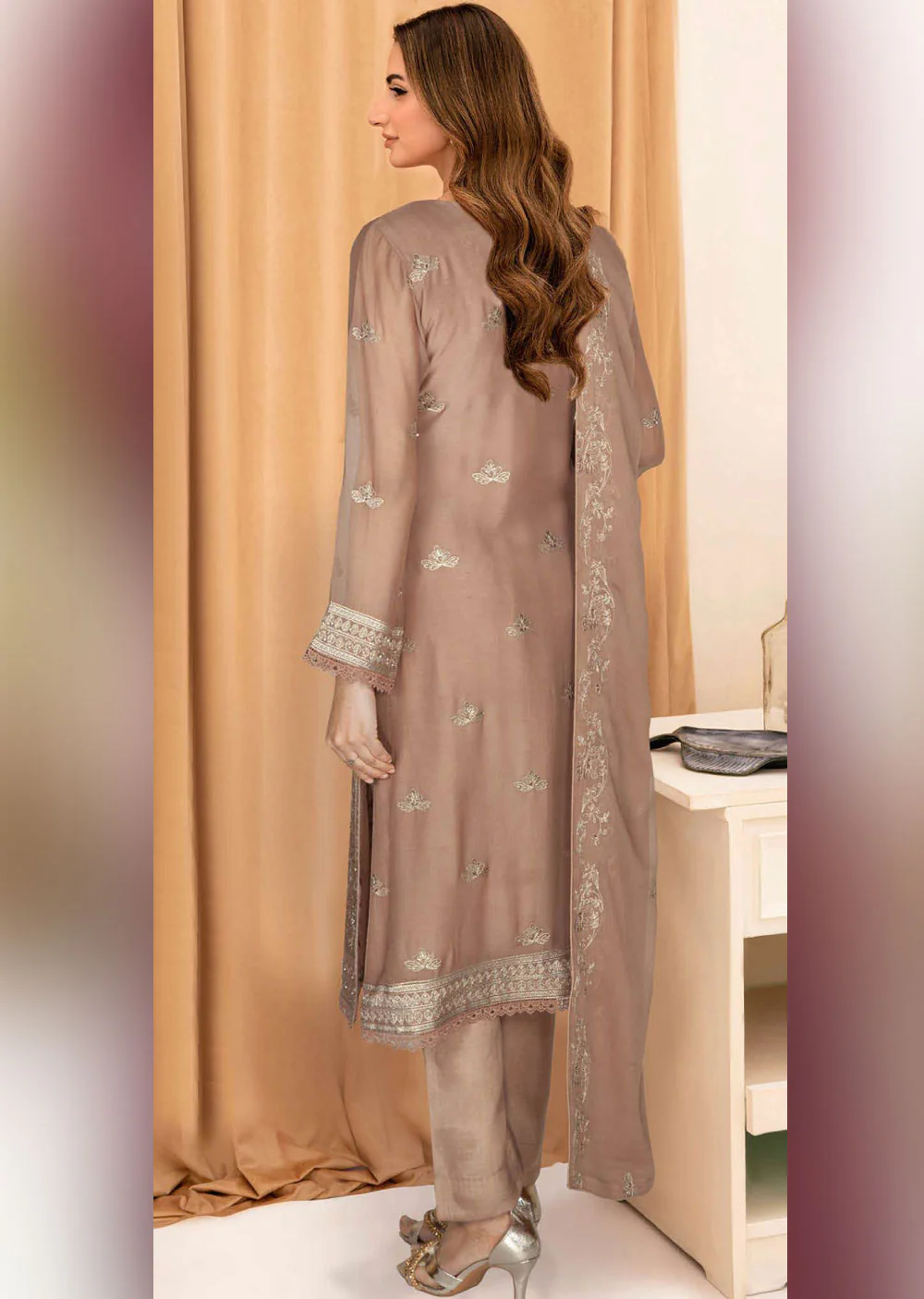 WA-385-B- Readymade - Ramsha Chiffon Suit 2024 - Image 2