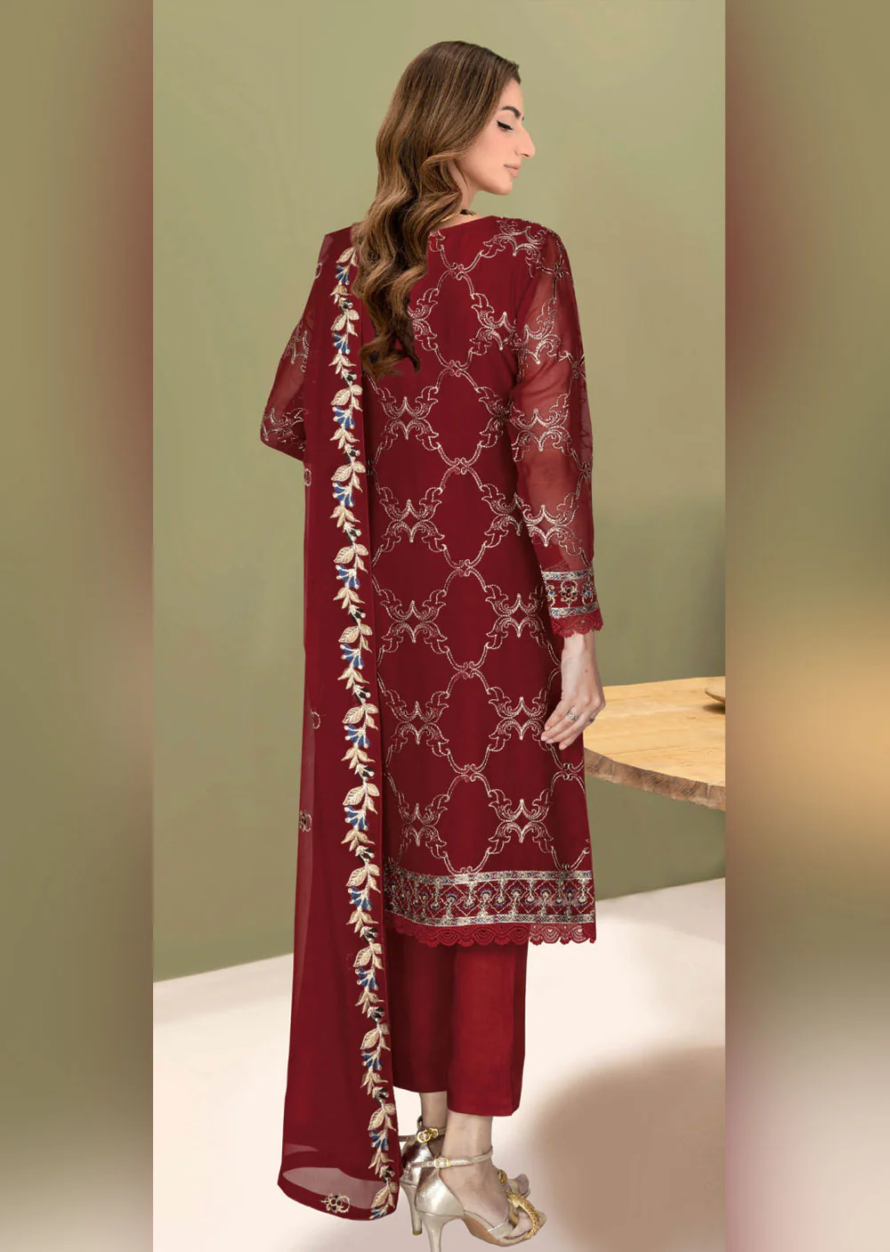 WA-390-A - Readymade - Ramsha Chiffon Suit 2024 - Image 2