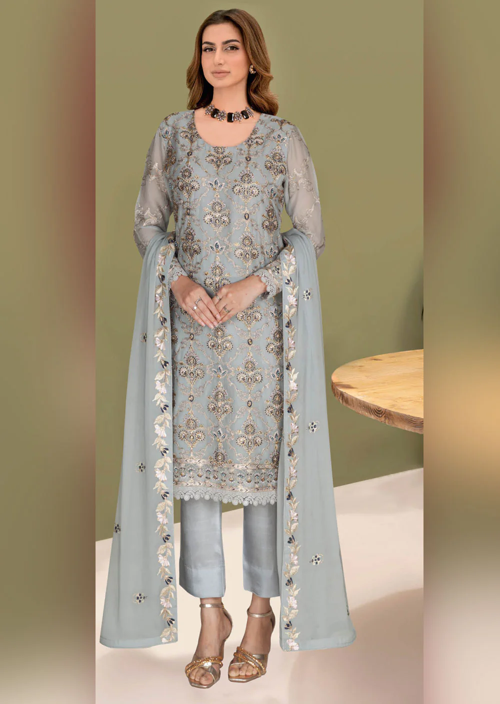 WA-390-D - Readymade - Ramsha Chiffon Suit 2024