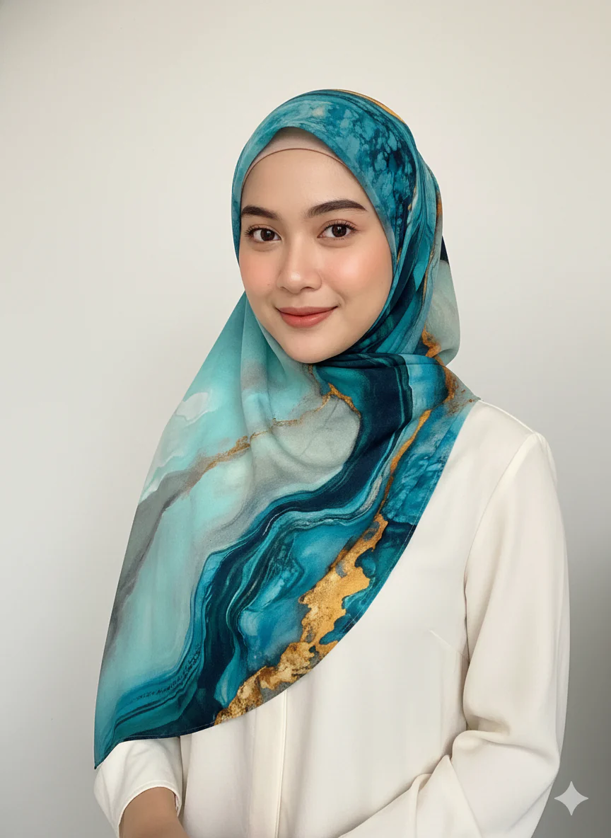 MEM-01 Stone Watercolour Modal Hijabs - Image 9